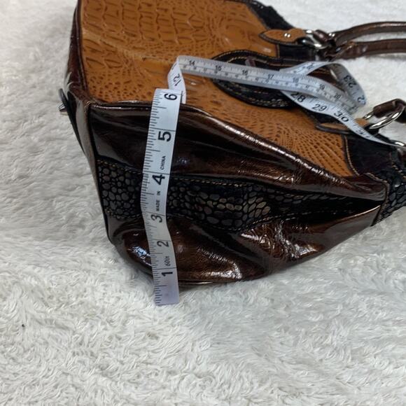 MC Marc Chantel Croco embossed large leather satchel shoulder bag - Picture 7 of 15